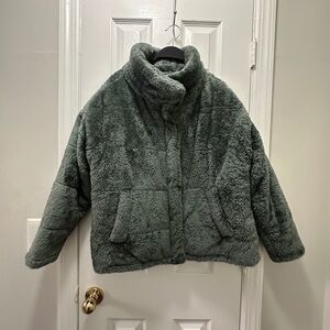Forever 21 Green Faux Fur Jacket